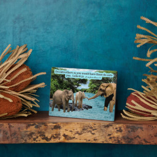 Belle Écriture Eléphante Plaque Luke 6:31