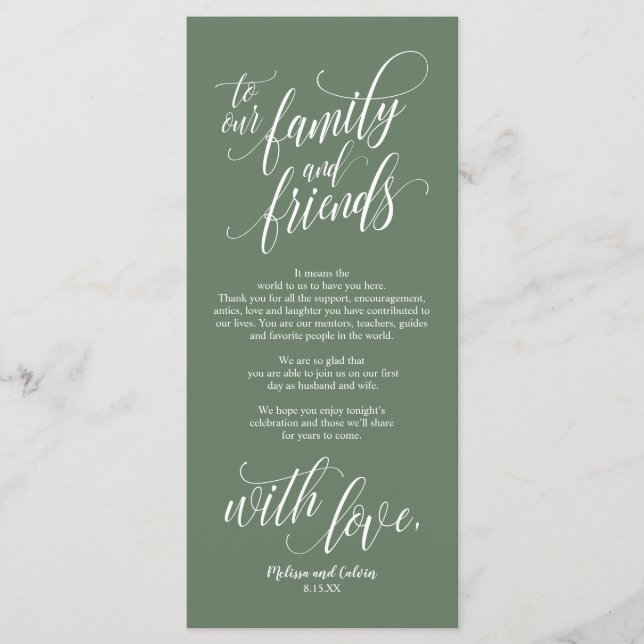 Belle Elégante Carte de réglage Merci (Devant)