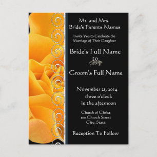 Belle Elégante Faire-part de mariage Rose orange