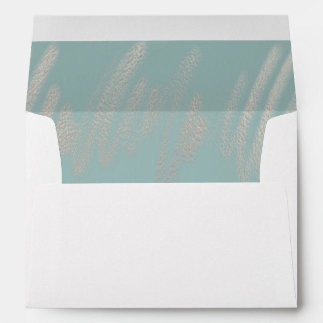 Belle enveloppe Mariage Abstraite Turquoise (Dos (Bas))