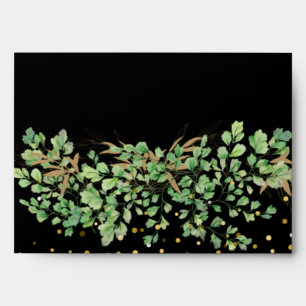Belle Enveloppe verte Noir Or