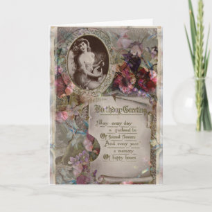 Belle Epoque style Floral Carte Anniversaire