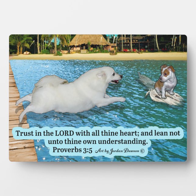 Belle Esquimau Chien Scripture Plaque Proverbes 3: (Devant)