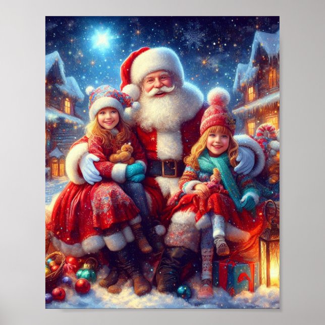 Belle et belle affiche de Noël du Père Noël (Devant)