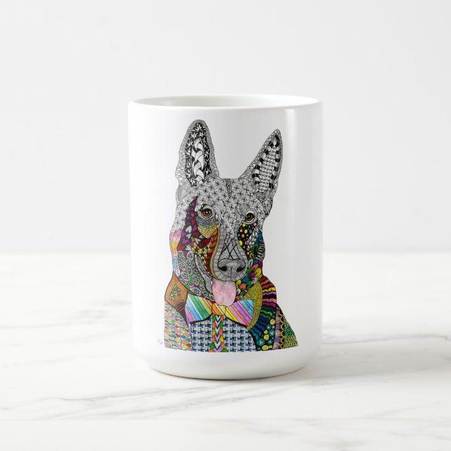 Belle et colorée berger allemand Mug (Centre)