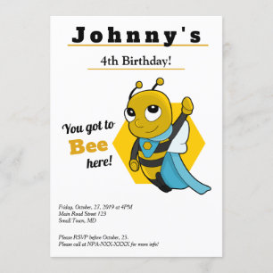 Belle et drôle invitation à l'anniversaire pour un