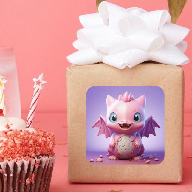 Belle étiquette de dragon bébé (Fête)