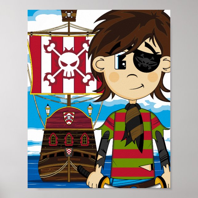 Belle Eyepatch Pirate et affiche d'expédition Impr (Devant)
