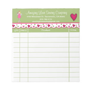 Belle facture de vente Angel et Coeurs Bloc-notes