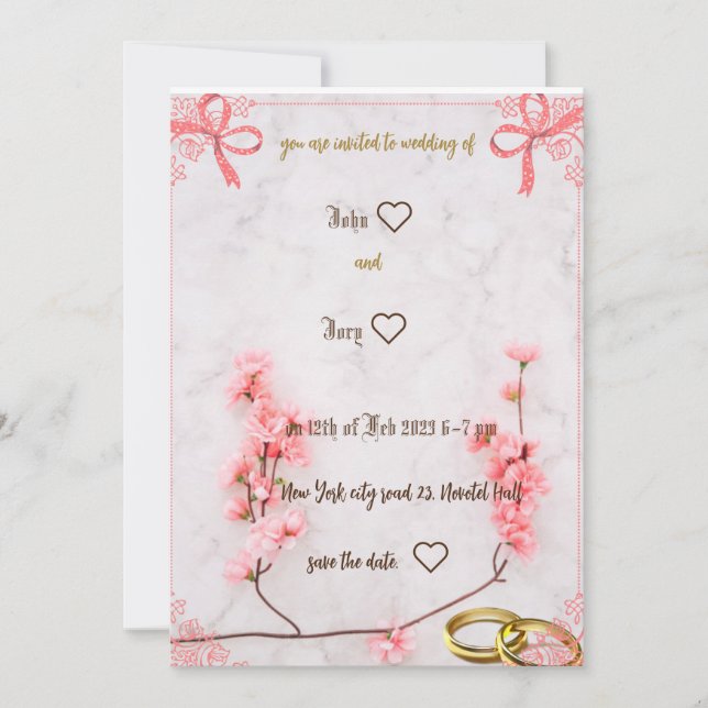belle faire-part de mariage (Devant)