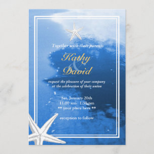 Belle Faire-part de mariage à thème de la plage de