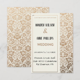 Belle faire-part de mariage florale poussiéreuse