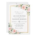 belle faire-part de mariage florale rose vif