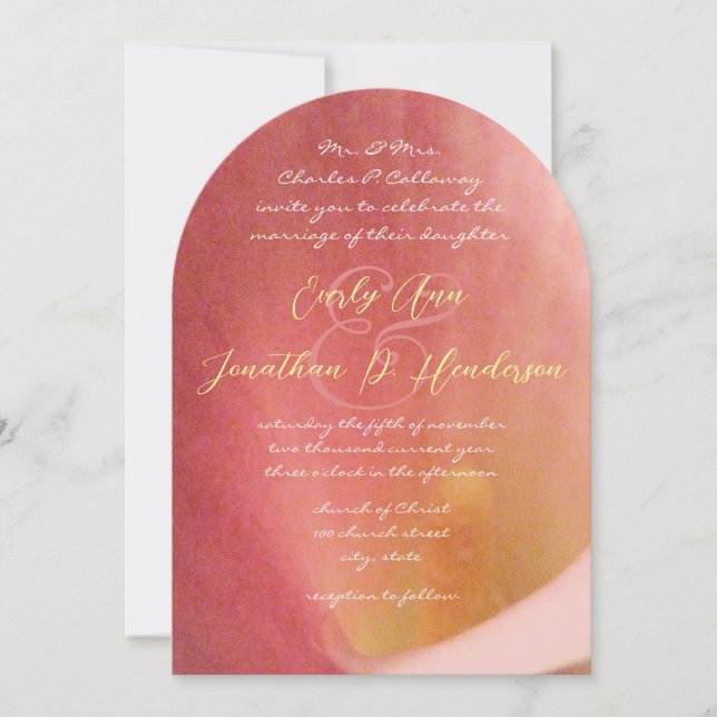 Belle Faire-part de mariage romantique Cala Lily (Devant)