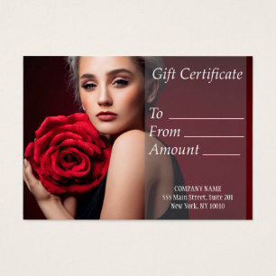 Belle Femme Avec Fleurs Certificat Cadeau