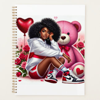 Belle femme noire avec Cadeaux Valentines
