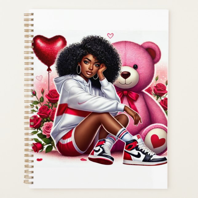 Belle femme noire avec Cadeaux Valentines (Devant)