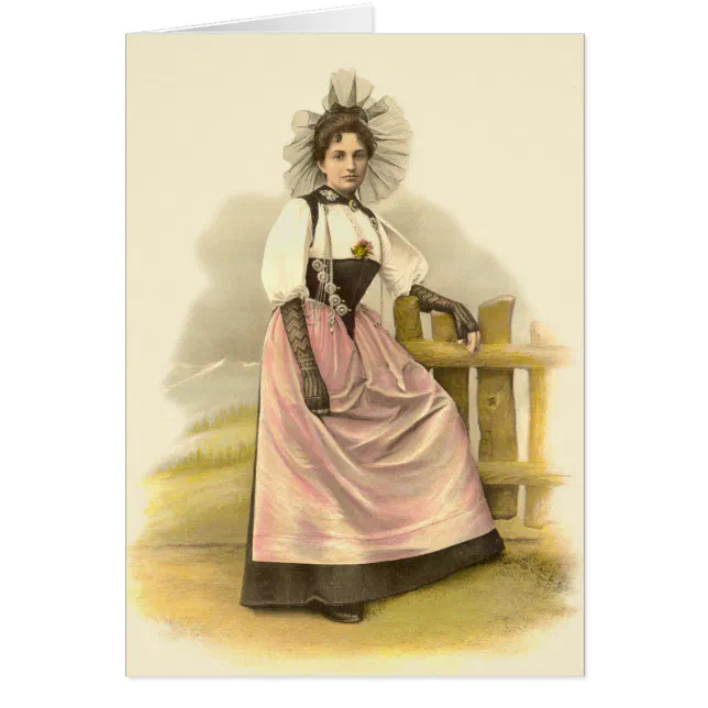 Belle femme suisse dans le costume traditionnel,