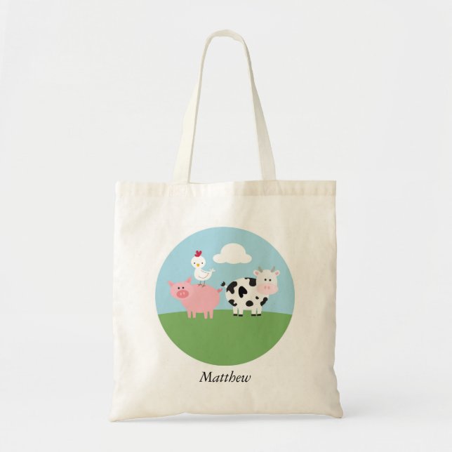 Belle ferme Animaux Enfants Sac fourre-tout (Devant)