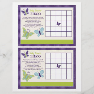 Belle feuille "Baby shower Bingo" papillon
