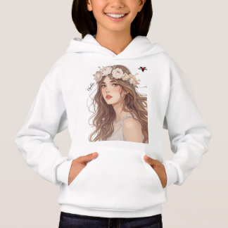 Belle Fille Anime Florale – Esthétique Pastel Douc