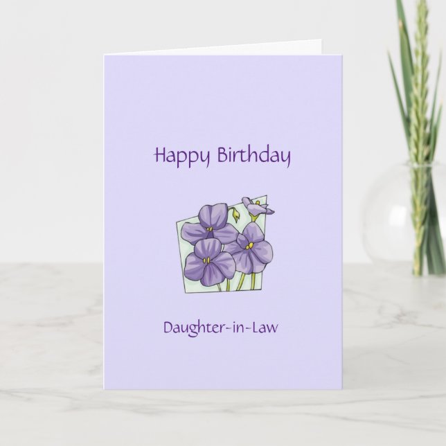 Belle-fille d'anniversaire - Carte Fleurs (Devant)