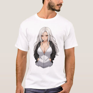 Belle fille de dessin animé portant un sweat - shi