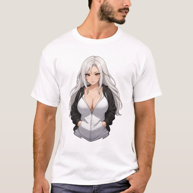 Belle fille de dessin animé portant un sweat - shi (Devant)
