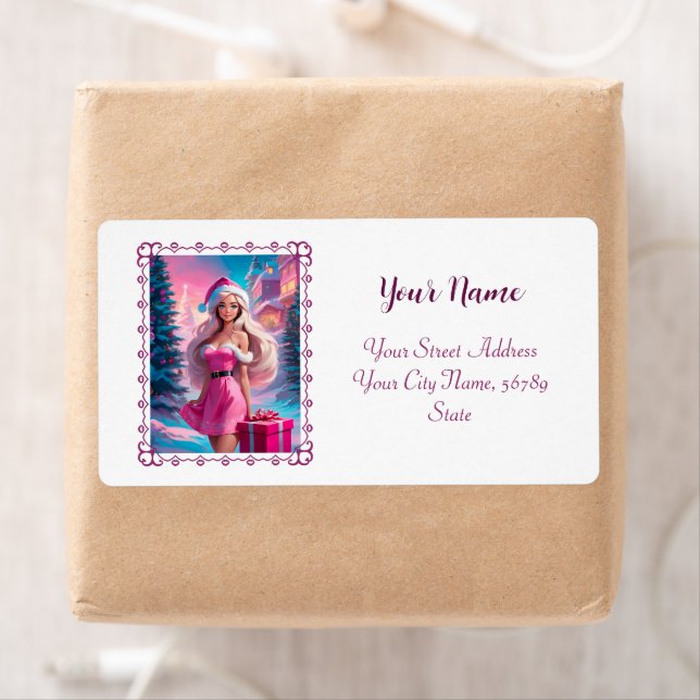 Belle fille de Noël rose 01 (En situation)
