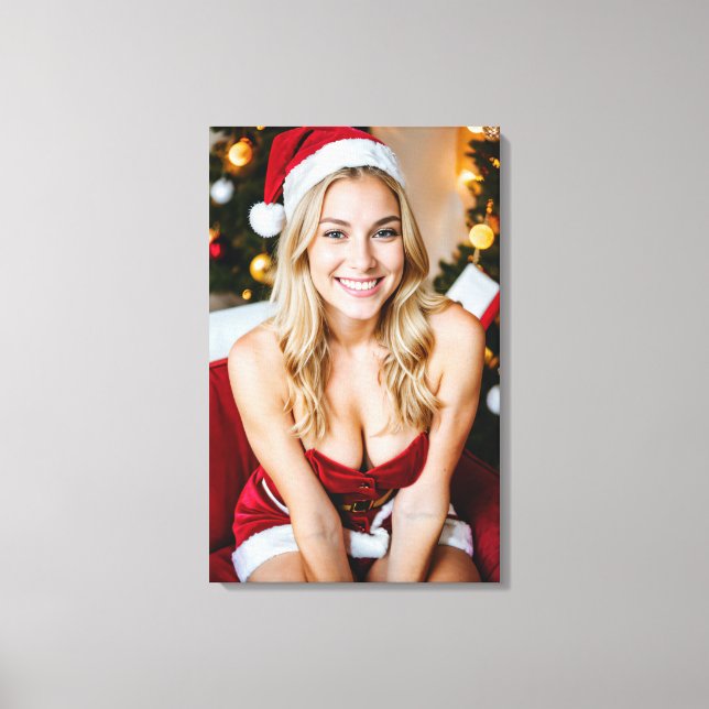 Belle Fille de Noël sur toile (Recto)