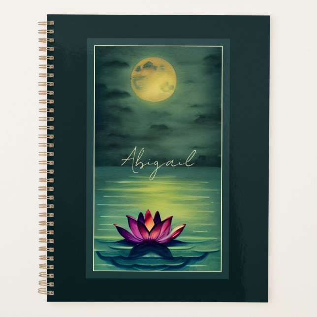 Belle Fleur et Pleine lune Lotus personnalisée (Devant)