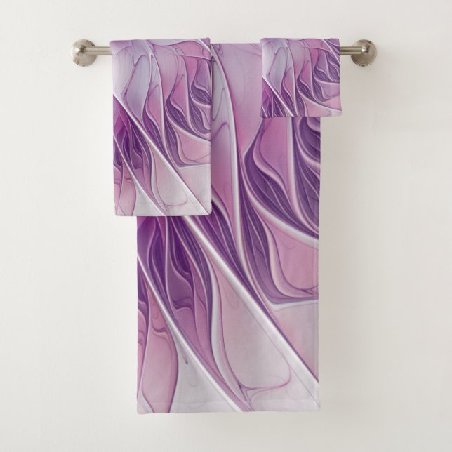 Belle Fleur rose moderne Fractal Art Abstrait (En situation)