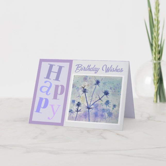 Belle Fleurs Carte d'Anniversaire tendance (Devant)