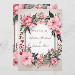 Belle fleurs florales Mariages modernes Invitation