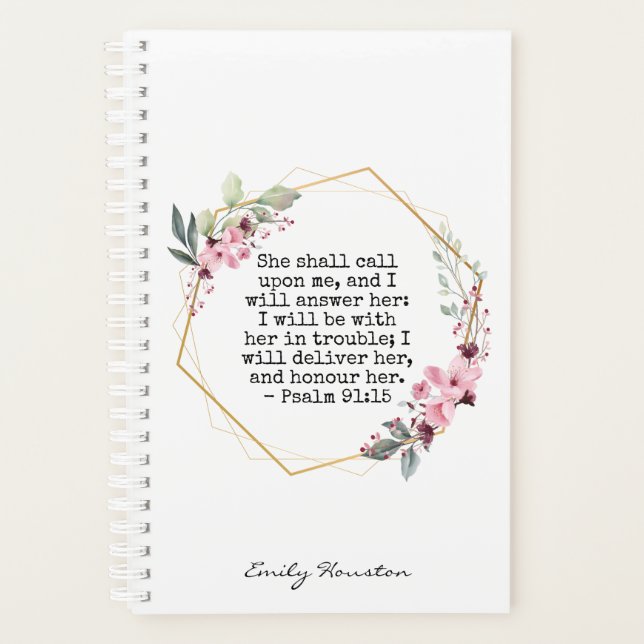 Belle Fleurs Psaume 91 Planner (Devant)
