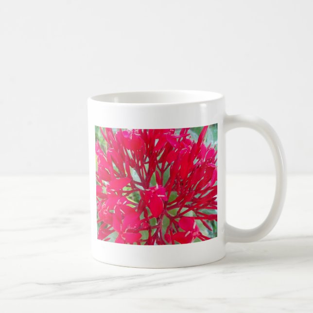 Belle Fleurs rouges fantastiques Mug à deux images (Droite)