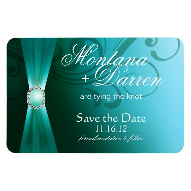 Belle floraison Économisez la date Magnet | TURQUO (Horizontal)