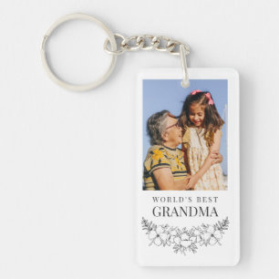 Belle Floral Line Art Meilleure Grand-mère Photo