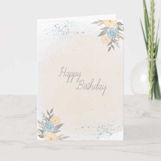 Belle Floral thème carte d'anniversaire (Devant)