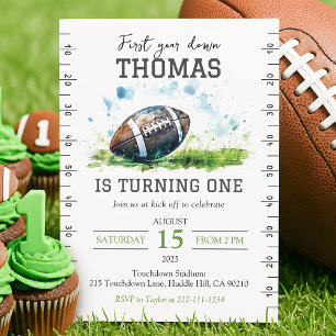 Belle Football 1er anniversaire Invitation