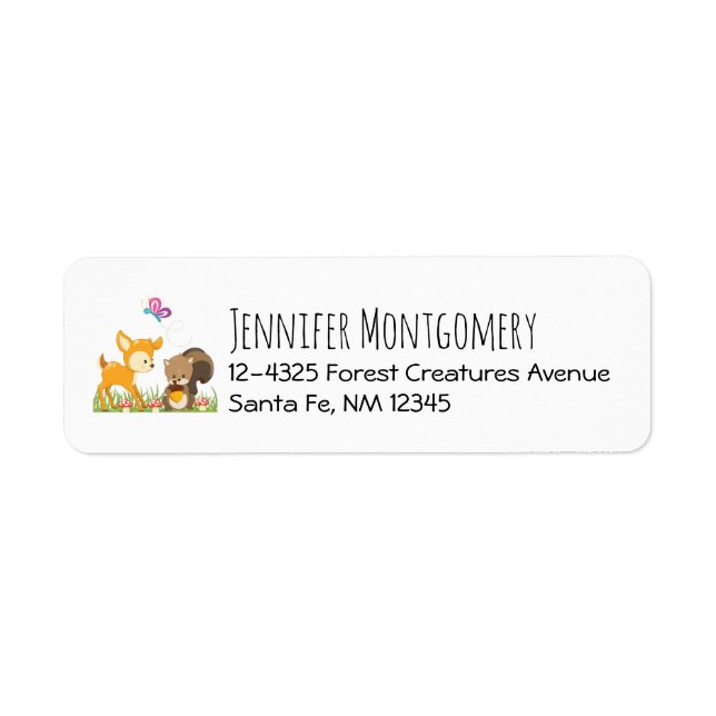Belle forêt Animaux Caricature Whimsical (Devant)