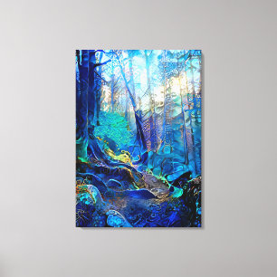 Belle Forêt Bleue Toile Étendue