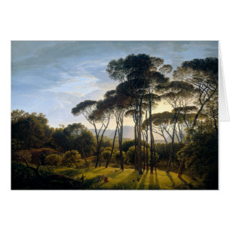 Belle forêt scène vintage carte de peinture
