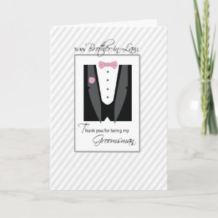 Belle-frère, Merci Groomsman, Couleur Rose