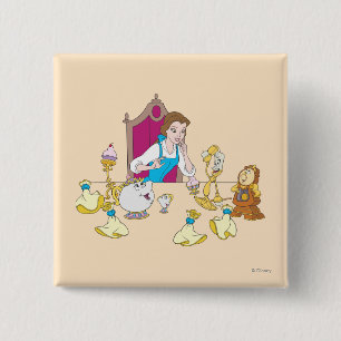 Belle & Friends 2 Inch Square Button
