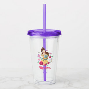 Belle & Friends Bookish Blooms Acrylic Tumbler