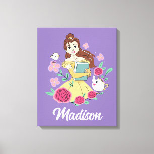 Belle & Friends Bookish Blooms Canvas Print