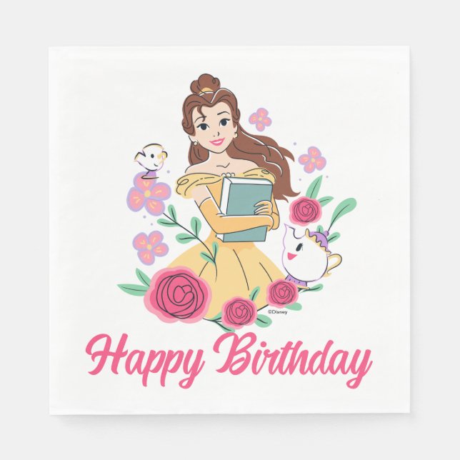 Belle & Friends Bookish Blooms Napkin (Front)