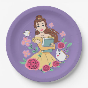 Belle & Friends Bookish Blooms Paper Plate