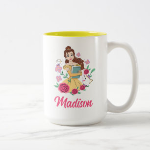 Belle & Friends Bookish Blooms Two-Tone Coffee Mug
